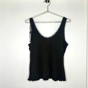 CHASER Heritage Waffle Lace Long John Layering Tank – Black